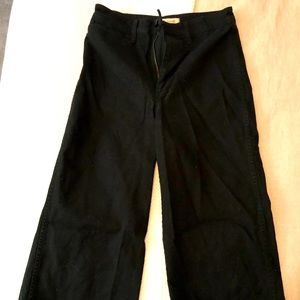 Madewell Emmett wide leg crop pants black